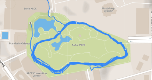 Pacer map of KLCC park kuala lumpur