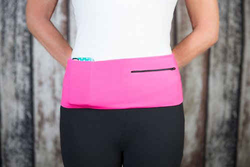 Closeup of pink hipS-sister walking band