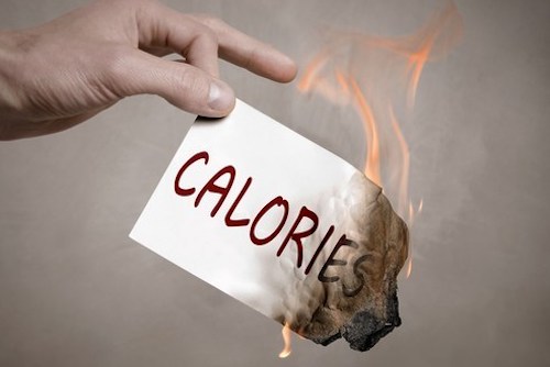 Person burning calories concept